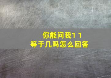 你能问我1 1等于几吗怎么回答